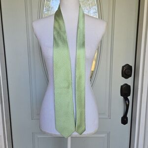 Paul Fredrick Green Houndstooth Tie Silk